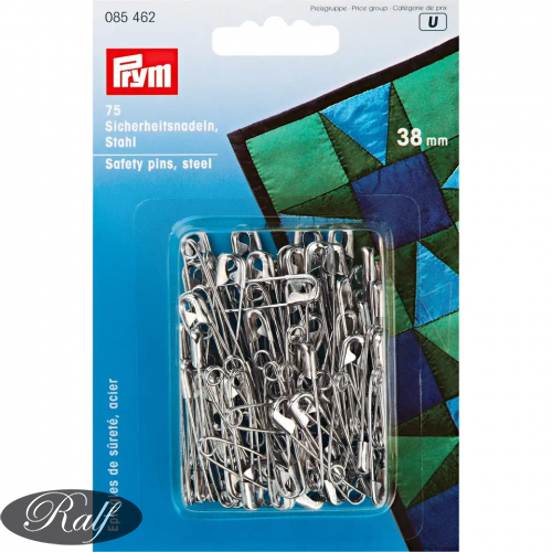 Ace de siguranta, 38mm, argintii 75 buc - Prym 085462